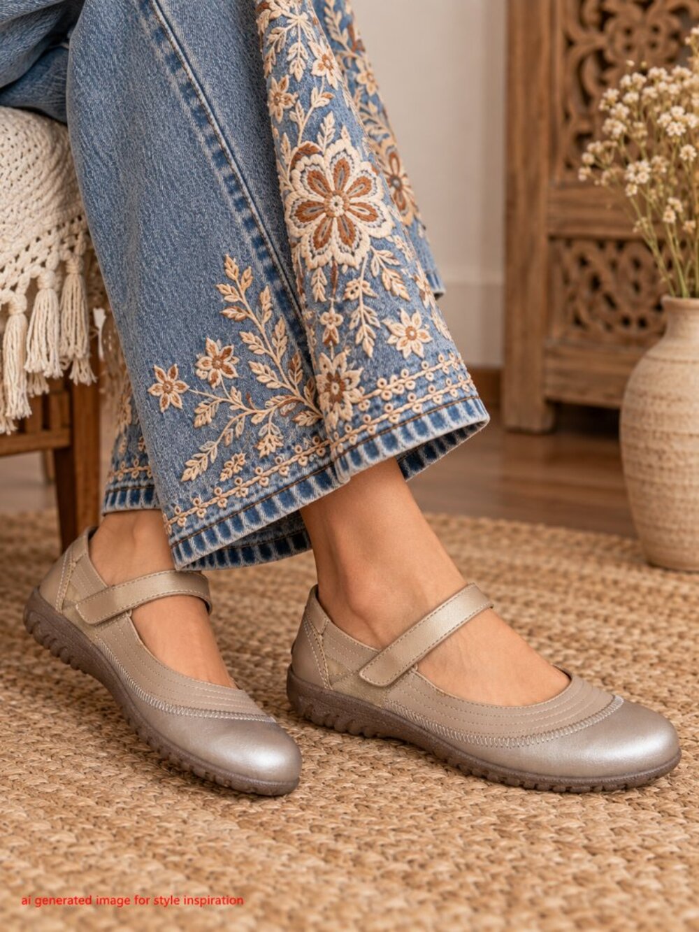 Naot Kirei Bronze Metallic Leather Mary Jane Shoes Size 7 EU 38 Comfort